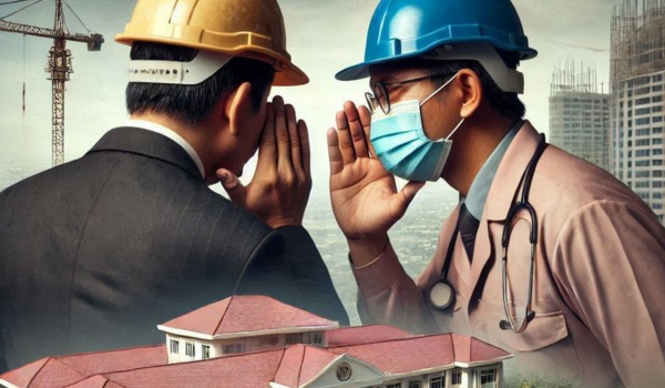 Ilustrasi. Indikasi Kecurangan dalam Tender Pembangunan Gedung Puskesmas Mananggu.(Foto : AI Bing/ Penagar.id)