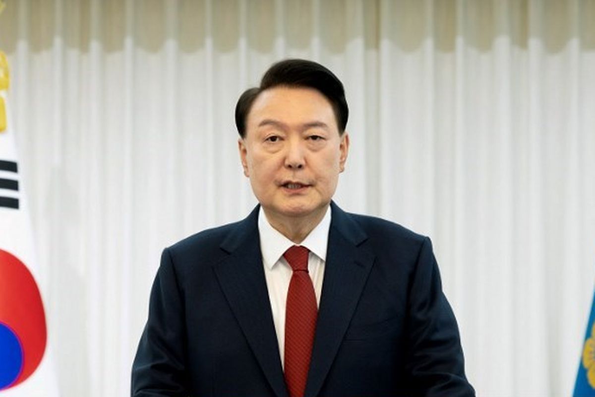 Presiden Korea Selatan Yoon Suk Yeol saat berpidato di rumah dinasnya di Seoul, Sabtu (14/12/2024). (Foto : AFP)