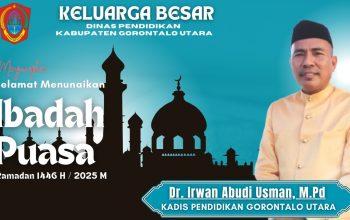 Kepala Dinas Pendidikan Gorontalo Utara, Dr. Irwan Abudi Usman, M.Pd., menyampaikan ucapan selamat menunaikan ibadah puasa kepada seluruh pegawai di lingkungan Dinas Pendidikan serta masyarakat.(Foto : Penagar.id)