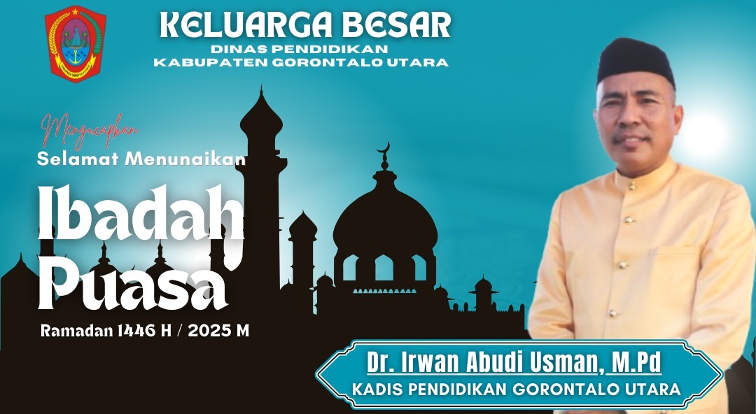 Kepala Dinas Pendidikan Gorontalo Utara, Dr. Irwan Abudi Usman, M.Pd., menyampaikan ucapan selamat menunaikan ibadah puasa kepada seluruh pegawai di lingkungan Dinas Pendidikan serta masyarakat.(Foto : Penagar.id)