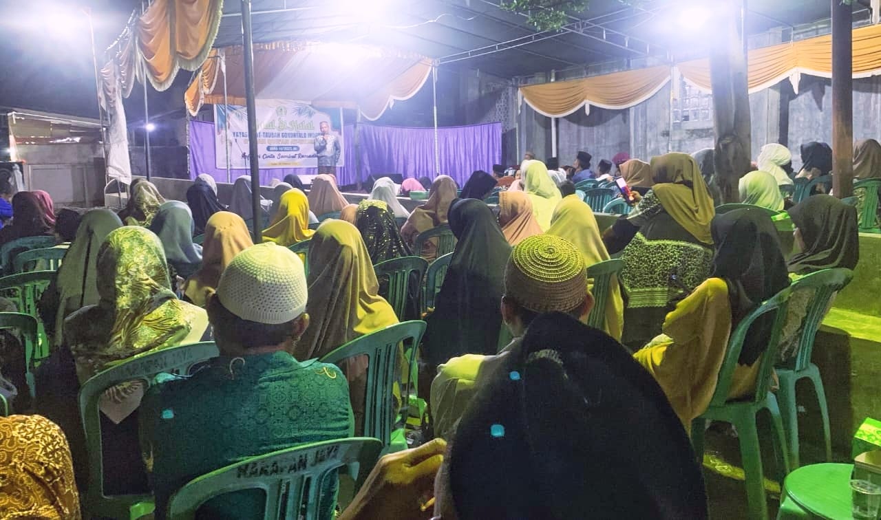 Suasana halal bihalal yang rutin diadakan Yayasan At-Taubah Gorontalo Indonesia (YAGI) menjelang Ramadhan. (Foto : Penagar.id)