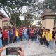 Aliansi BEM Provinsi saat menggelar aksi di depan Polda Gorontalo, Selasa (6/5/2025)./Penagar.id