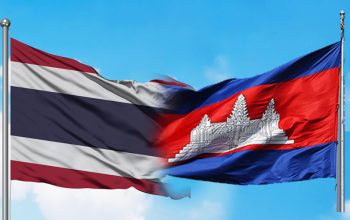 Ilustrasi Bendera Thailand-Kamboja./Penagar.id