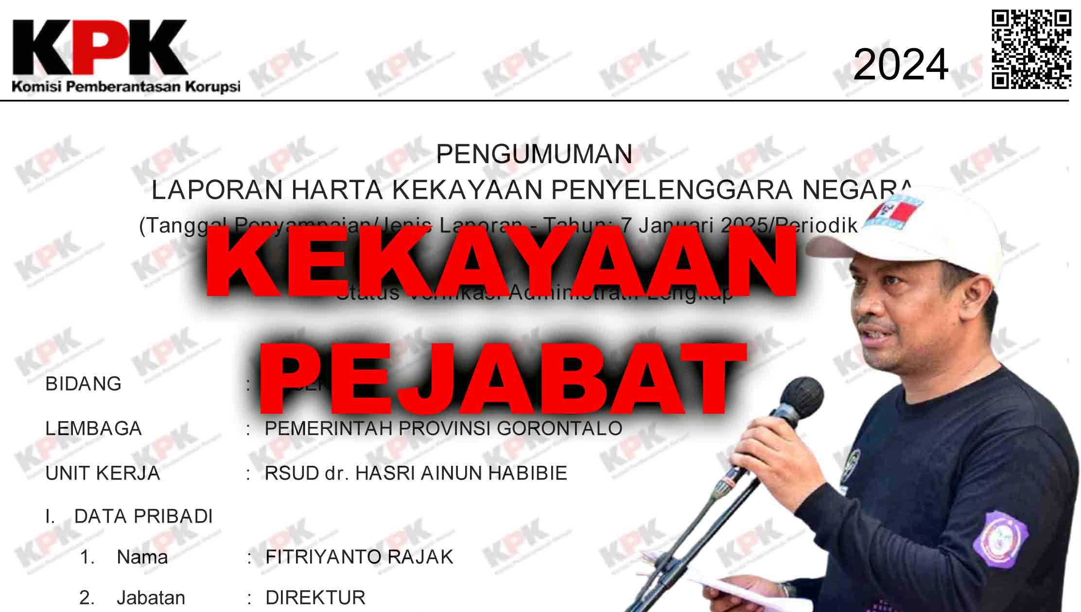LHKPN Direktur RSUD Hasri Ainun Habibie, Fitriyanto Rajak./Penagar.id