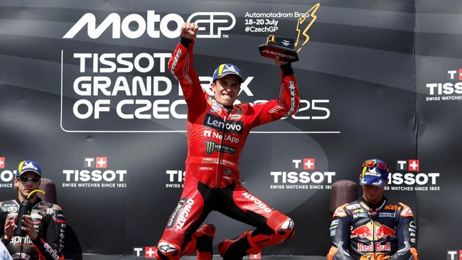 Marc Marquez berhasil saat menang mudah di MotoGP Ceko 2025. (Foto : REUTERS/David W Cerny)