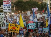 Protes Rencana Netanyahu, Ribuan Warga Tel Aviv Tuntut Hentikan Agresi Israel ke Palestina