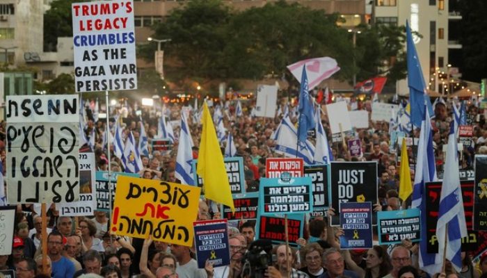 Protes Rencana Netanyahu, Ribuan Warga Tel Aviv Tuntut Hentikan Agresi Israel ke Palestina