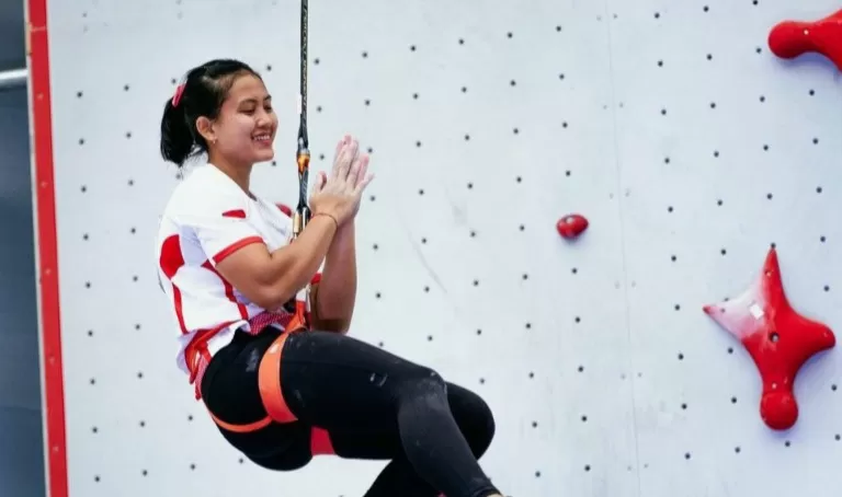 Pemanjat nomor speed putri Indonesia, Desak Made Rita Kusuma Dewi.(Foto : Dok. konibadung)