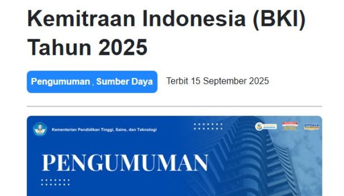Dikti Buka Pendaftaran Beasiswa BKI 2025, Simak Persyaratannya