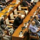 Para wakil rakyat tengah mengikuti Rapat Paripurna DPR.( Foto : Sindo News/Arif Julianto)