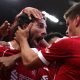 Pemain Liverpool Dominik Szoboszlai selebrasi usai cetak gol indah ke gawang Arsenal. (Foto : REUTERS/Phil Noble)