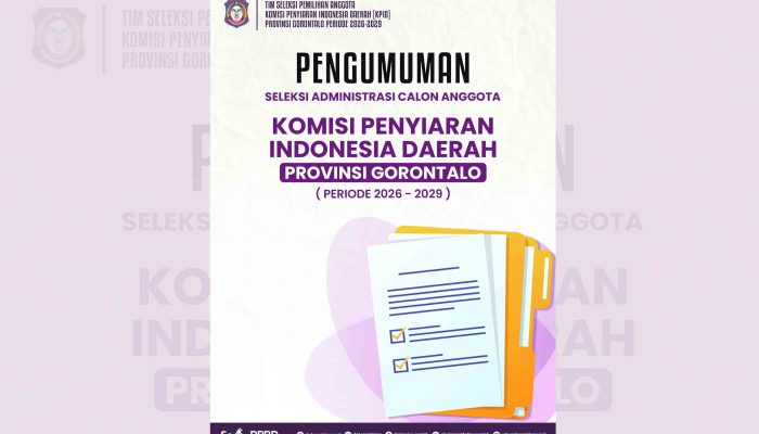 Sebanyak 23 Peserta Lolos Tahap Verifikasi Administrasi KPID Gorontalo 2026–2029