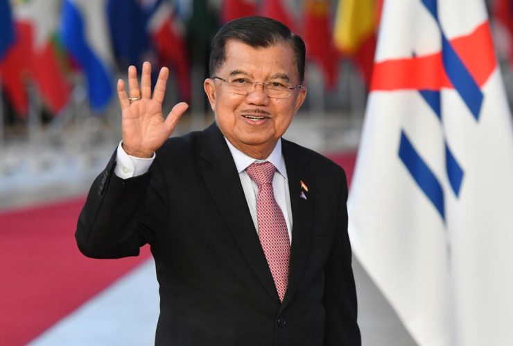 Wakil Presiden ke-10 dan ke-12 RI Jusuf Kalla. (Foto : AFP/Emmanuel Dunand)