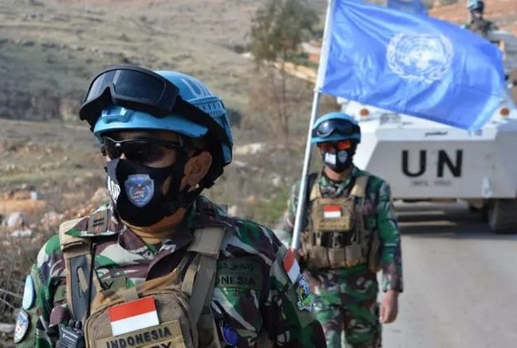 Prajurit TNI dalam misi perdamaian di Lebanon. (Foto : Dispenad)