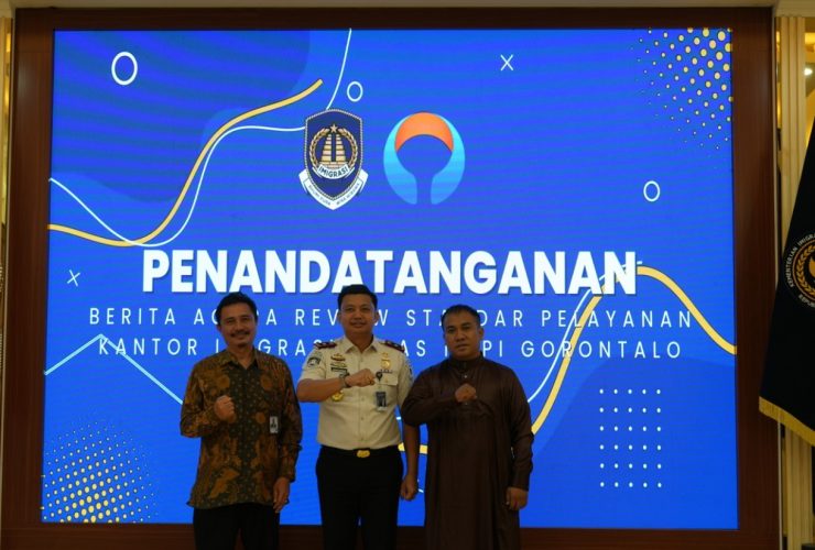 Kantor Imigrasi Kelas I TPI Gorontalo bersama Ombudsman RI Perwakilan Gorontalo menggelar Forum Diskusi Publik dalam rangka Review Standar Pelayanan, Selasa (3/3/2026). (Foto : Dok. Imigrasi Gorontalo)