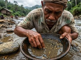 Ilustrasi penambang rakyat./Penagar.id