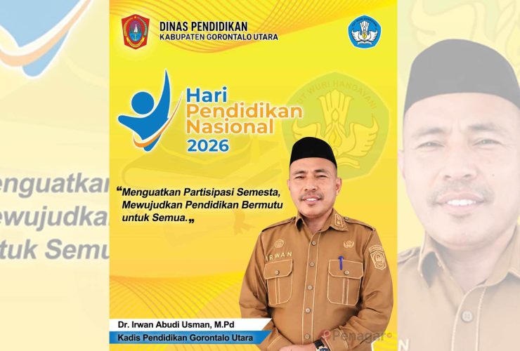 Kadis Pendidikan Gorontalo Utara, Irwan Abudi Usman, menekankan “Partisipasi Semesta” untuk pendidikan bermutu pada peringatan Hardiknas 2026./Penagar.id