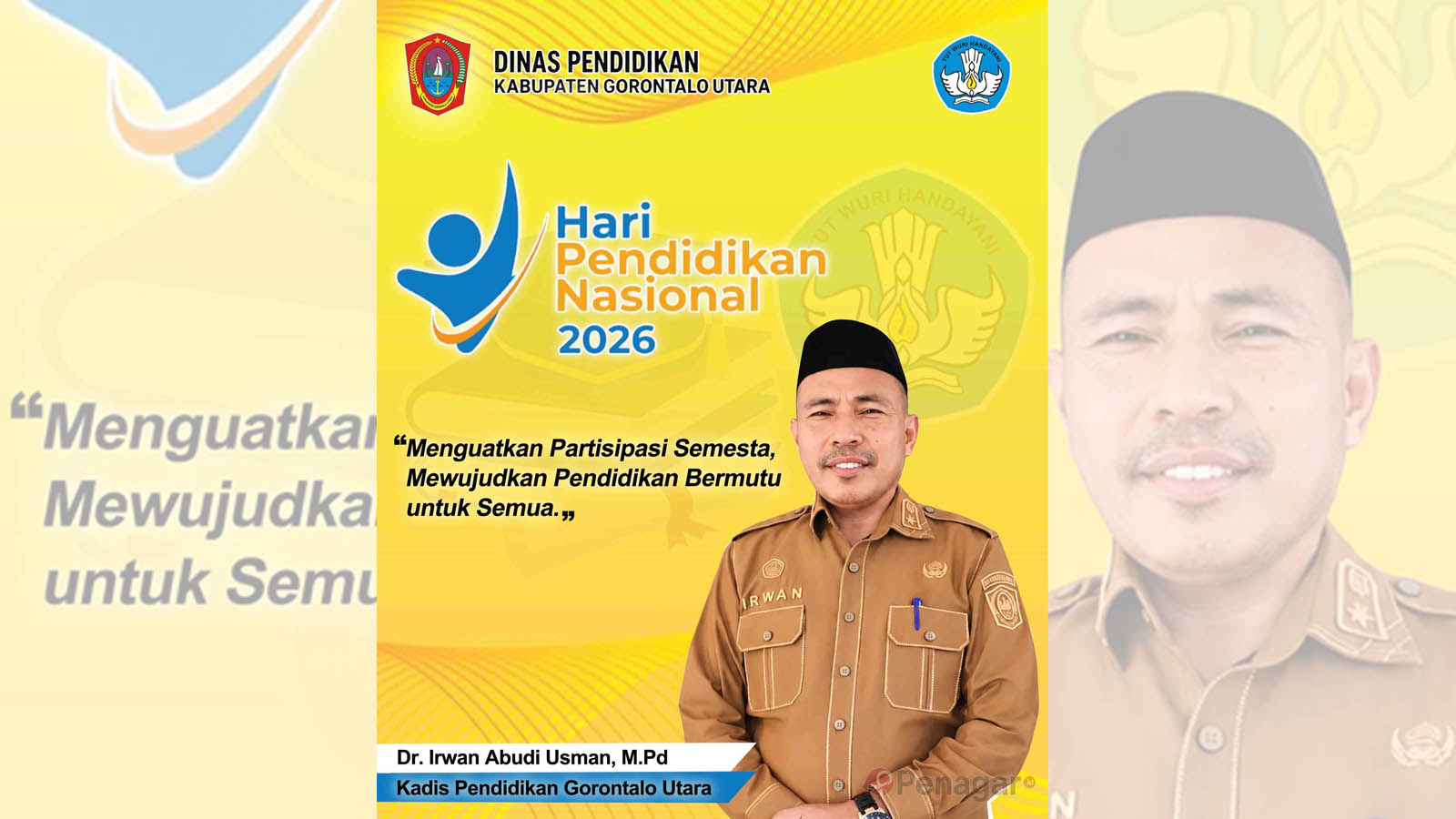 Kadis Pendidikan Gorontalo Utara, Irwan Abudi Usman, menekankan “Partisipasi Semesta” untuk pendidikan bermutu pada peringatan Hardiknas 2026./Penagar.id