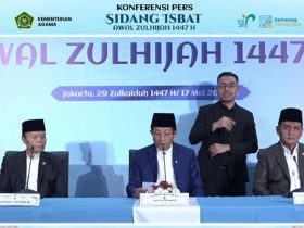 Kementerian Agama (Kemenag) RI saat mengumumkan Hasil Sidang Isbat Idul Adha 2026.(Sumber Foto: YouTube Kemenag)